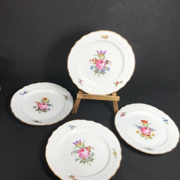 Gustavsberg Saxon flower salad plate Rose bouquet, flower sprigs Scandinavian - Picture 7 of 9